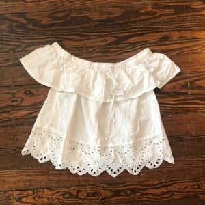 Madewell Small white off the shoulder shirt